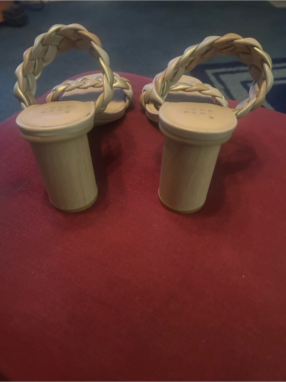 a new day Cream Braided Strap Block Heel Sandals - Women
